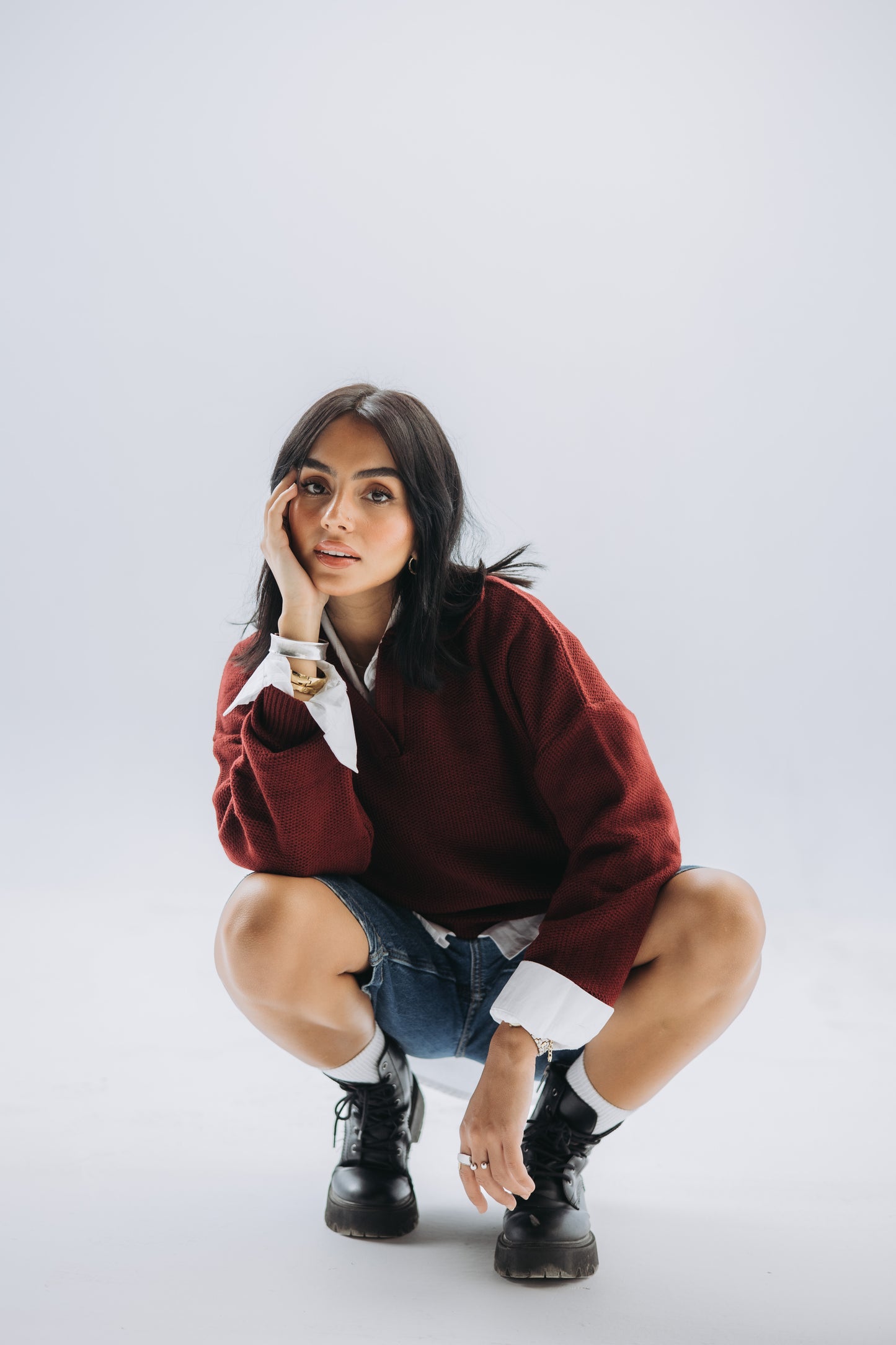 Burgundy Boba pullover