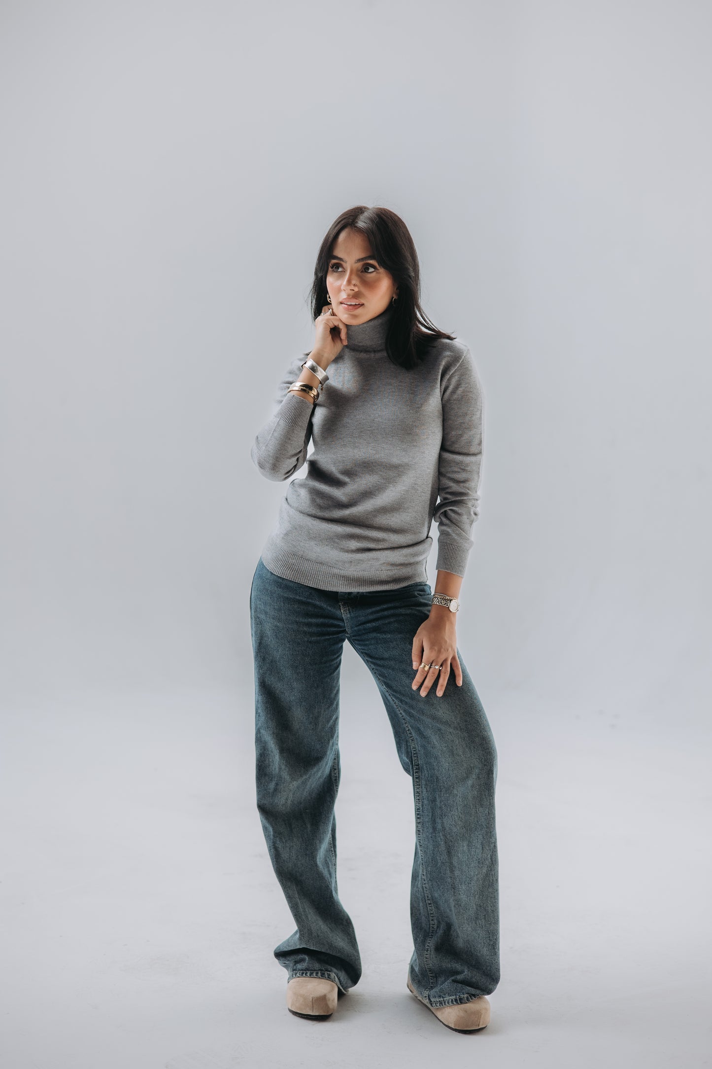 Grey Polly turtleneck