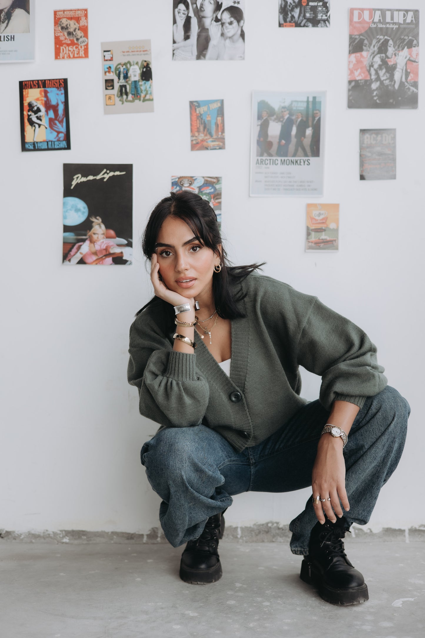 Olive Puffy cardigan