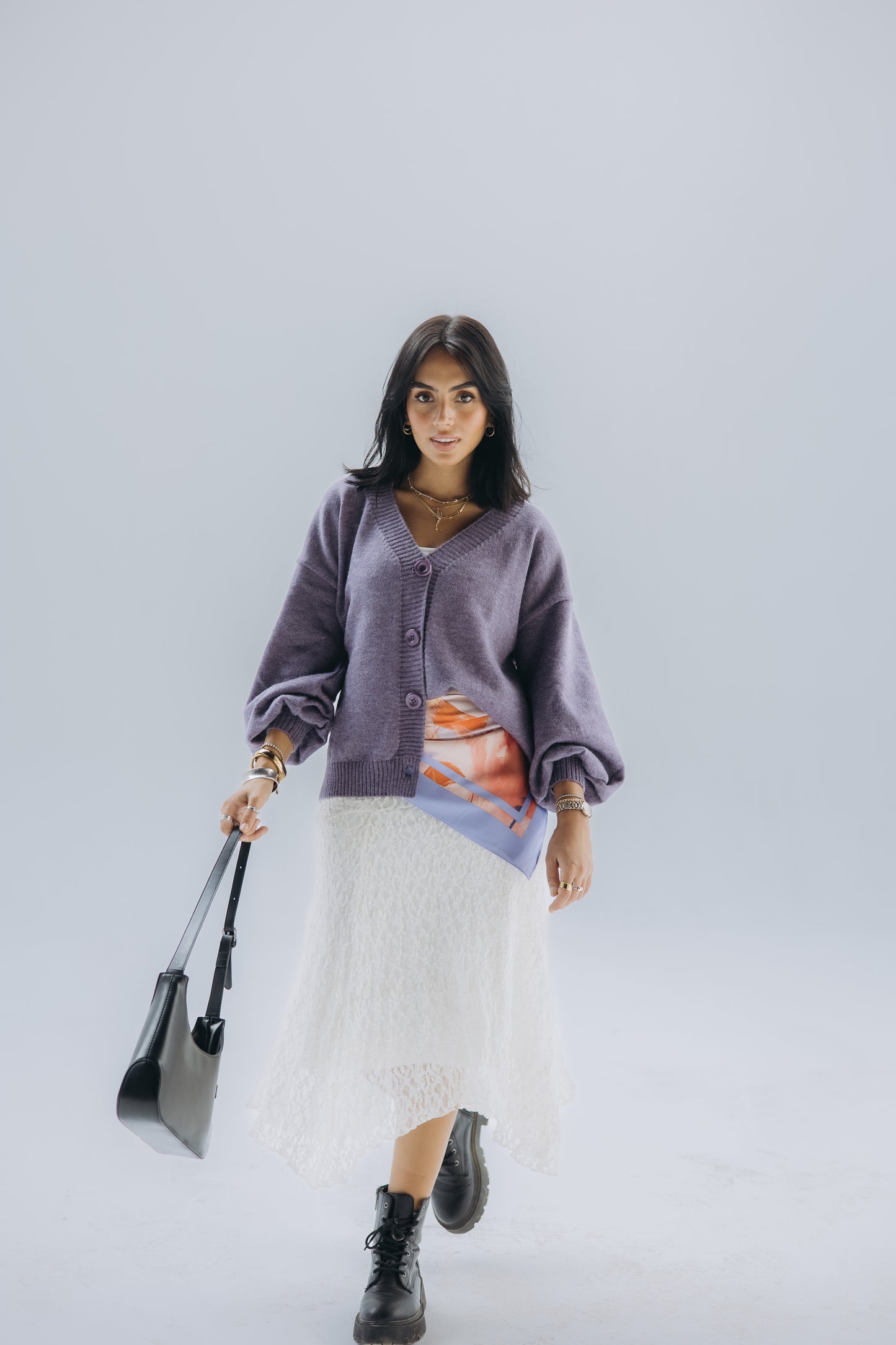 Purple Puffy cardigan