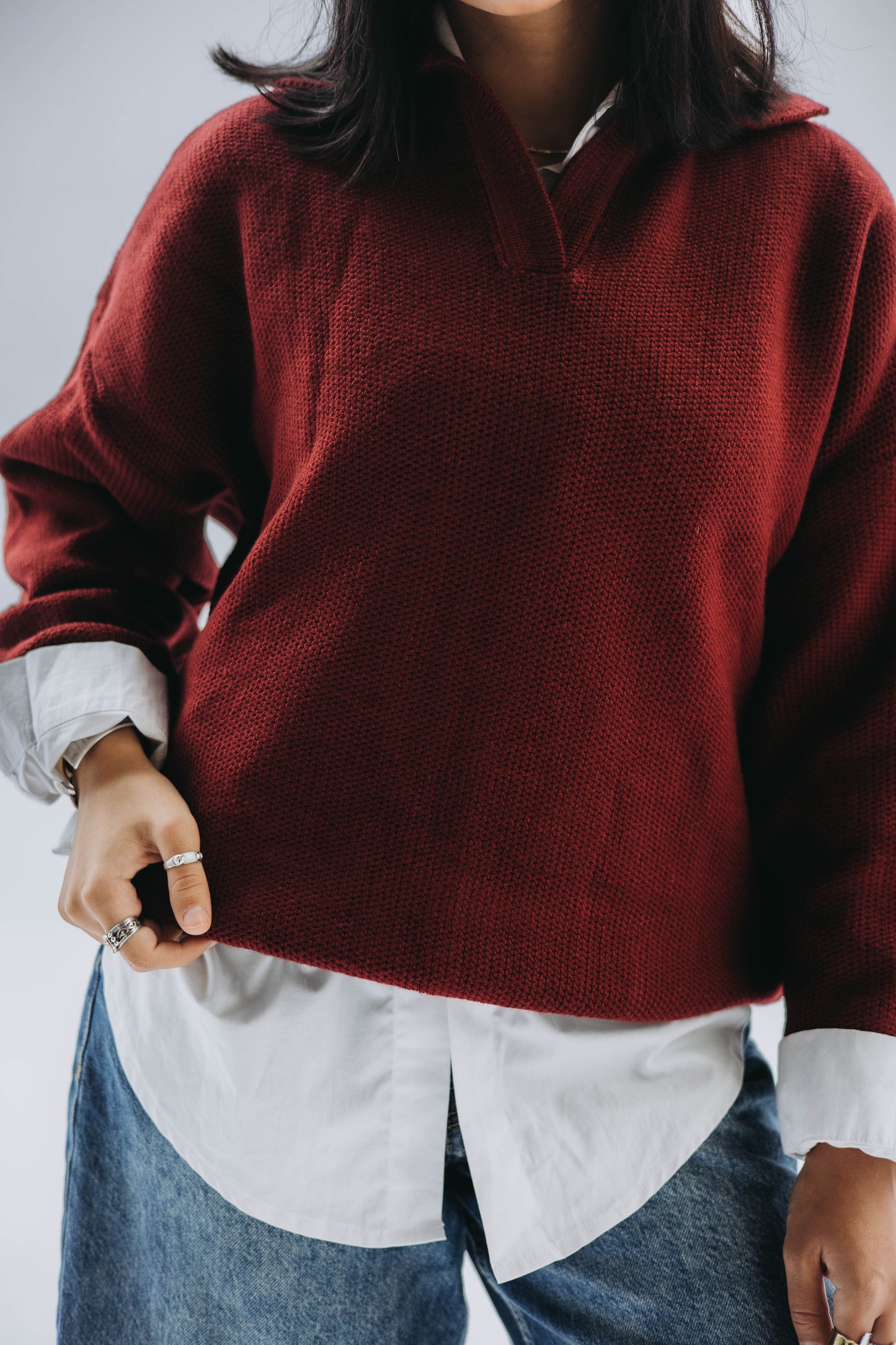 Burgundy Boba pullover